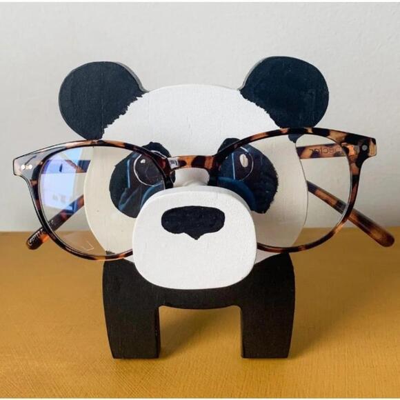 None Other - Panda Eyeglass Holder - Black and White